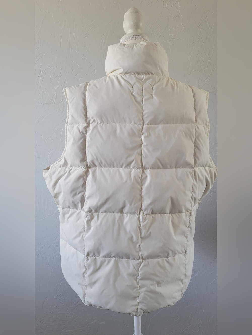 Lands’ End Puffer Vest Cream XL Quiet Luxury Preppy Coastal Old Money Après Ski - Picture 3 of 7